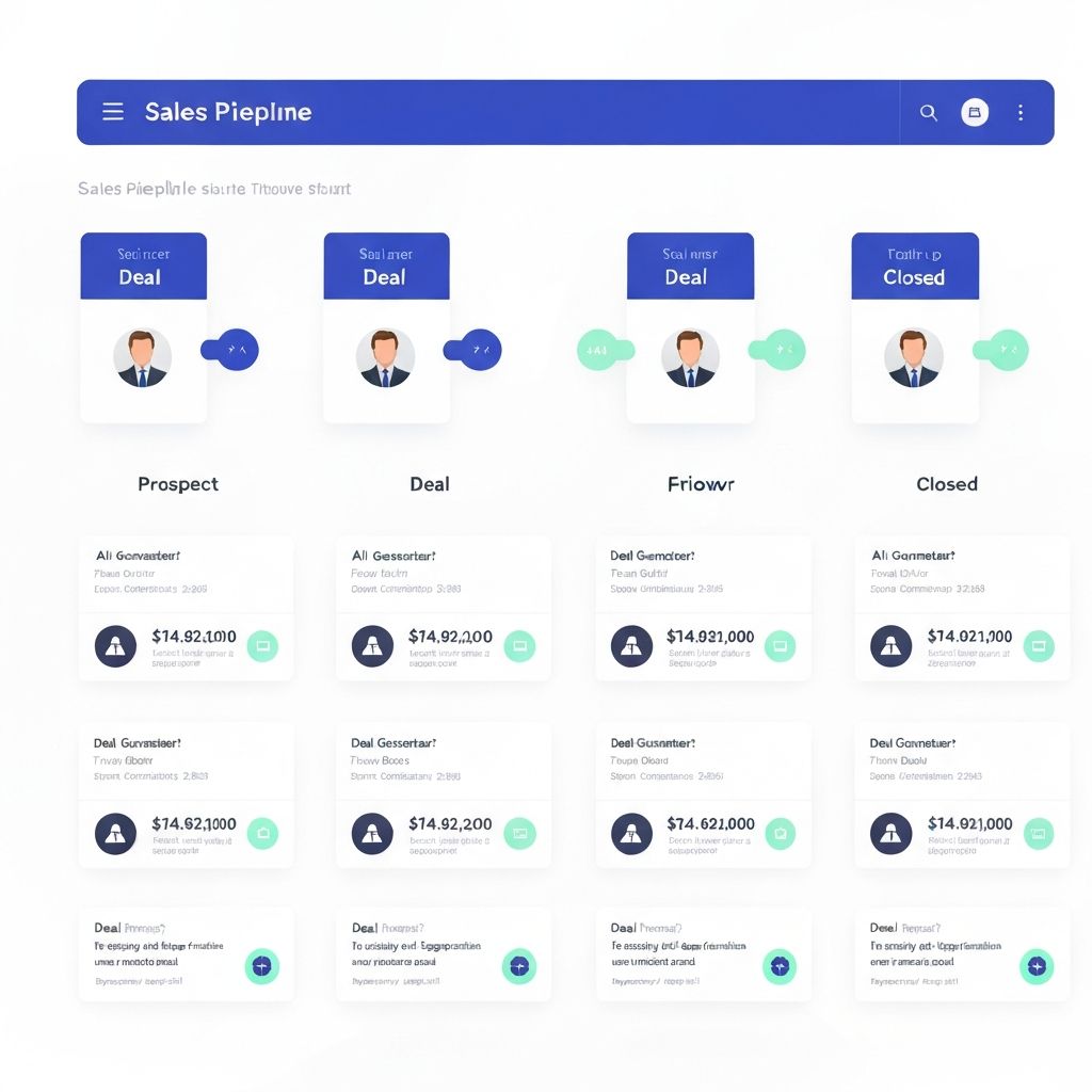 Sales pipeline and deal tracking interface
